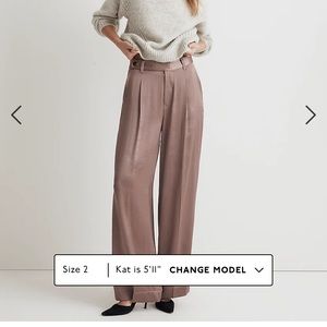 Harlow satin wide leg pants new with tags. Madewell